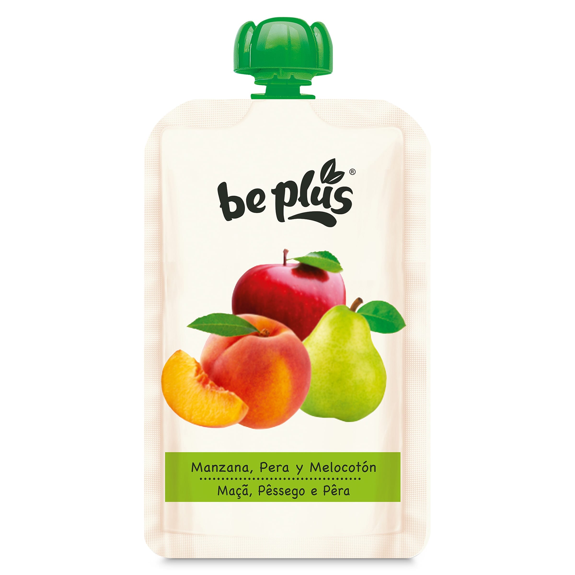 Alimento infantil de manzana, pera y melocotón Be plus 120 g