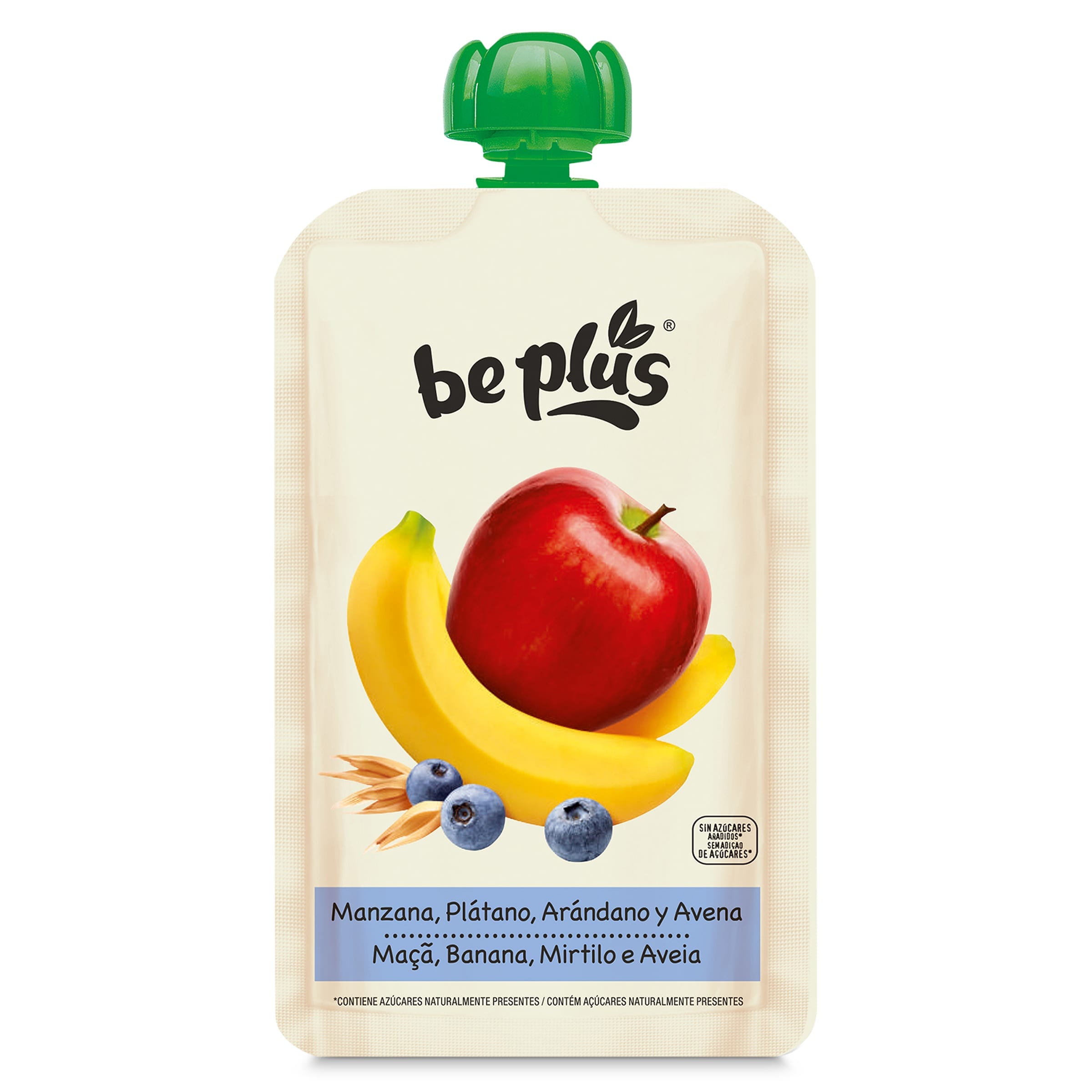 Alimento infantil de manzana, plátano, arándano y avena Be plus 120 g