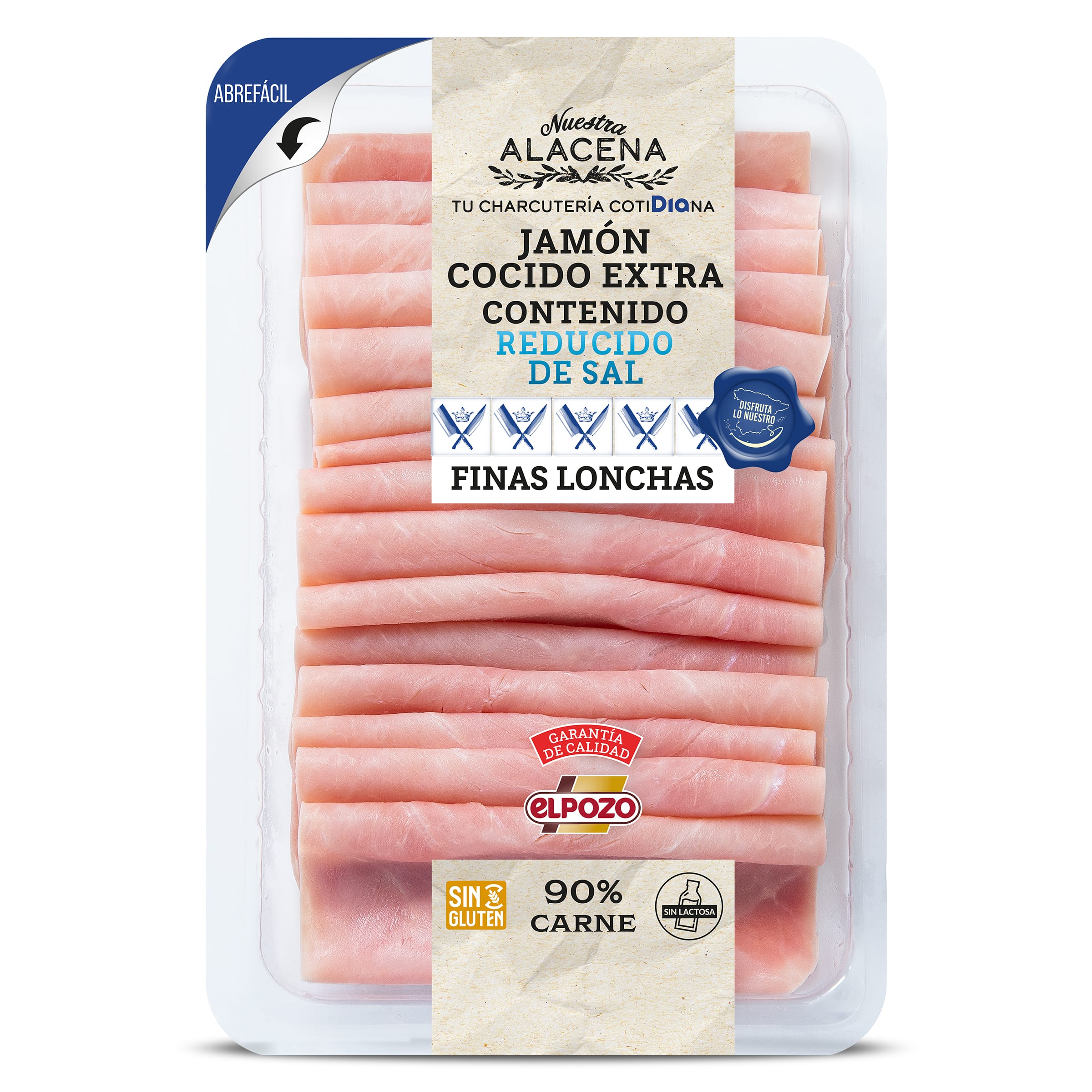 Jamón cocido 90% reducido en sal Dia Nuestra Alacena 200 g