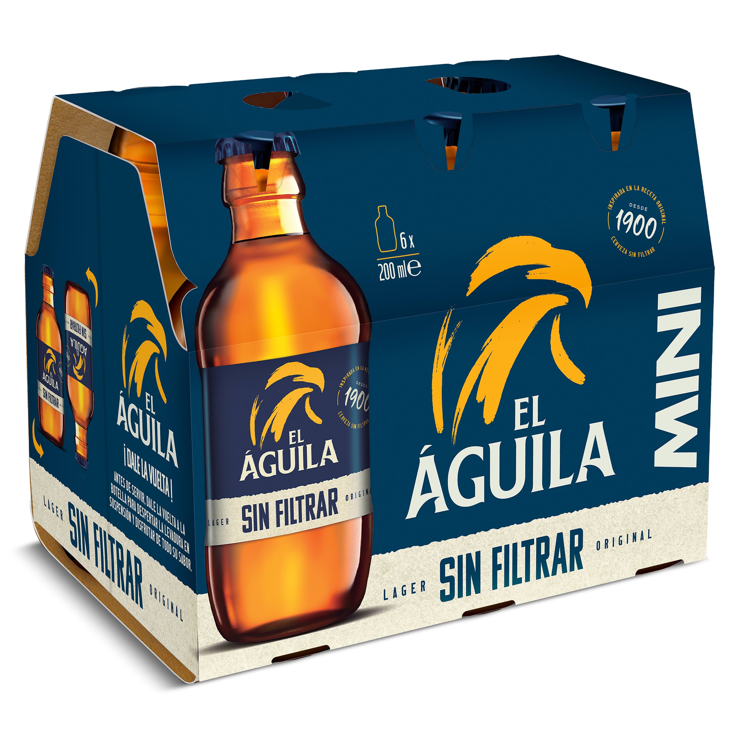 Cerveza sin filtrar El águila 6 x 20 cl