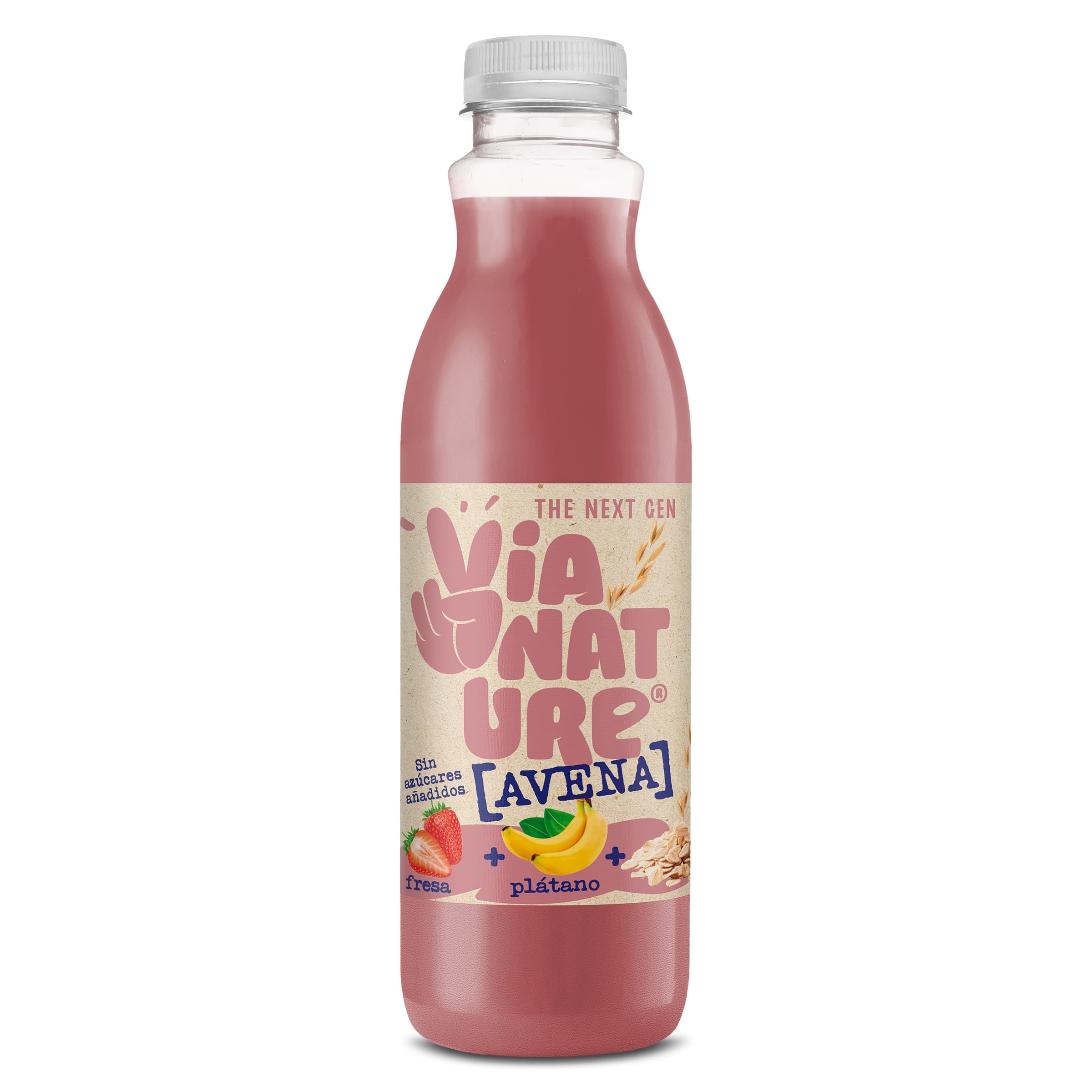 Bebida de zumo de fresa y plátano con avena Vía Nature 750 ml