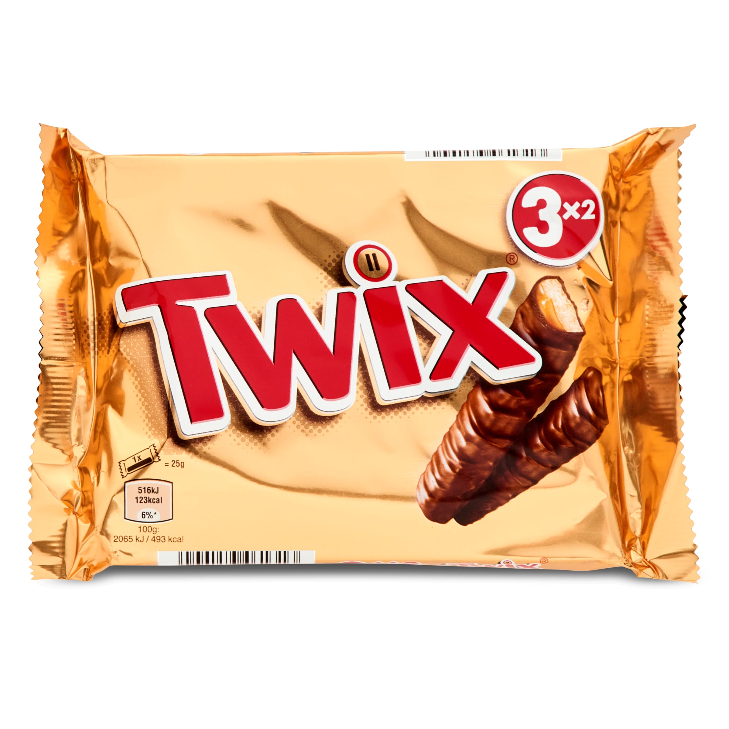 TWIX barritas de chocolate rellenas de caramelo y galleta bolsa 3 uds 150 gr