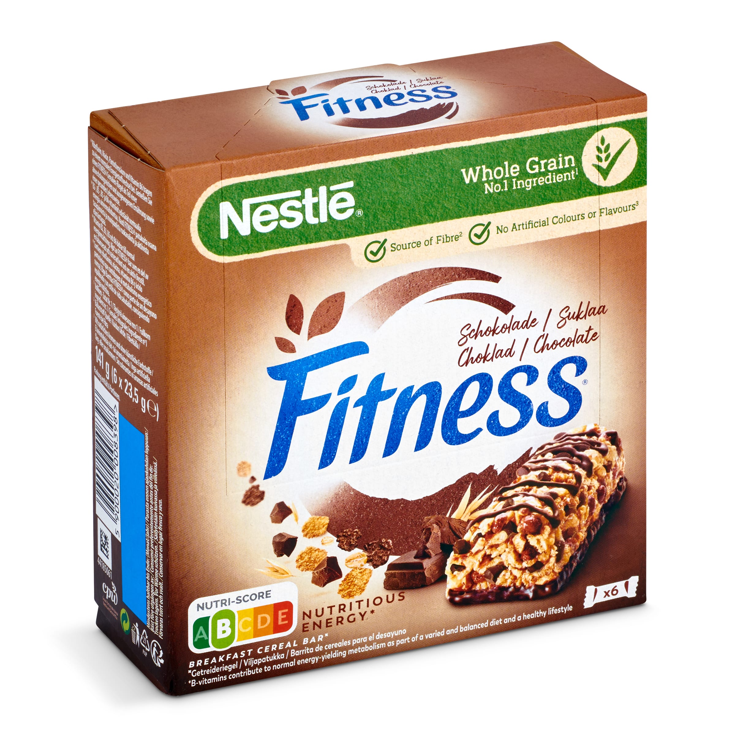 NESTLE barrita de cereales fitness chocolate pack-6 estuche 141 gr