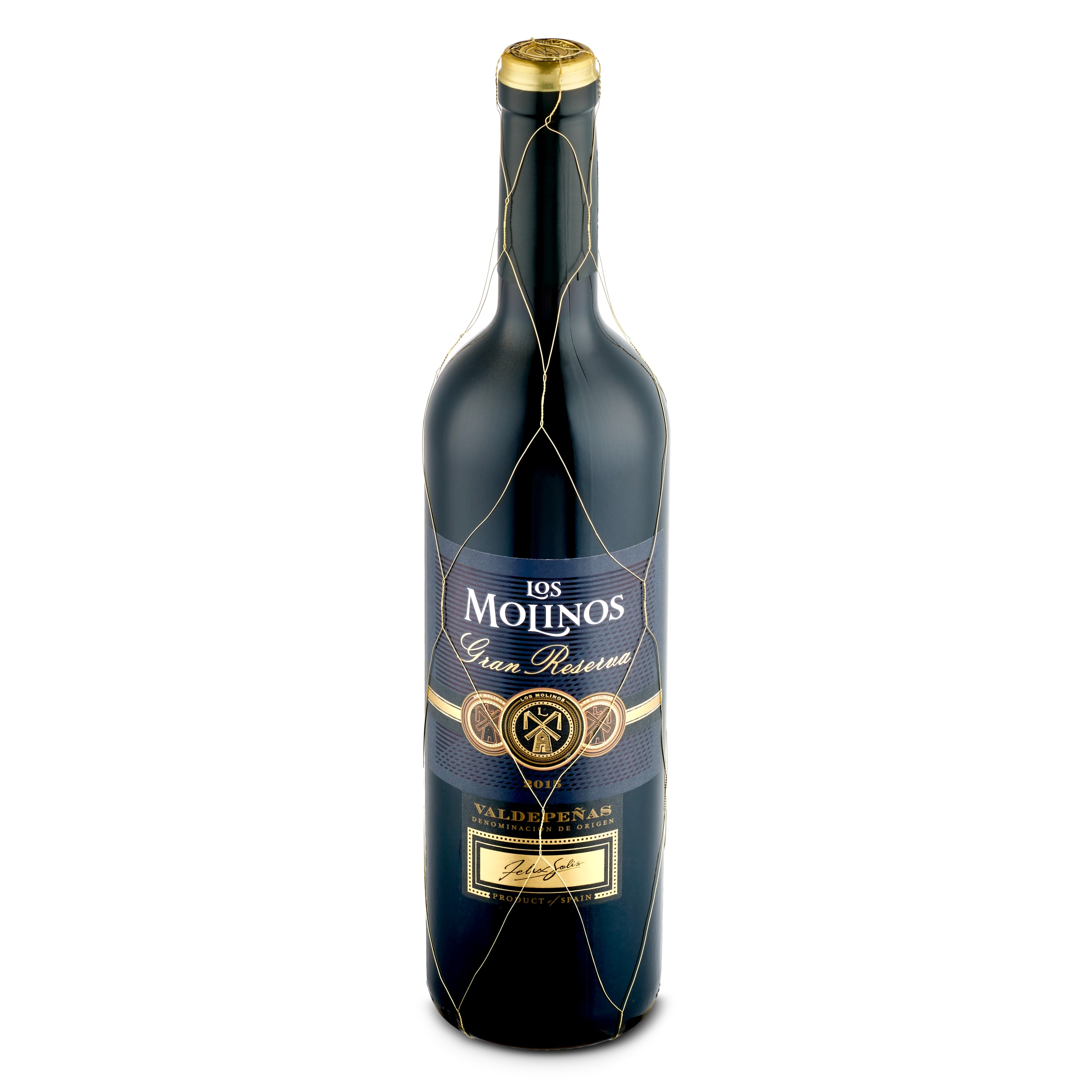 LOS MOLINOS vino tinto gran reserva DO Valdepeñas botella 75 cl