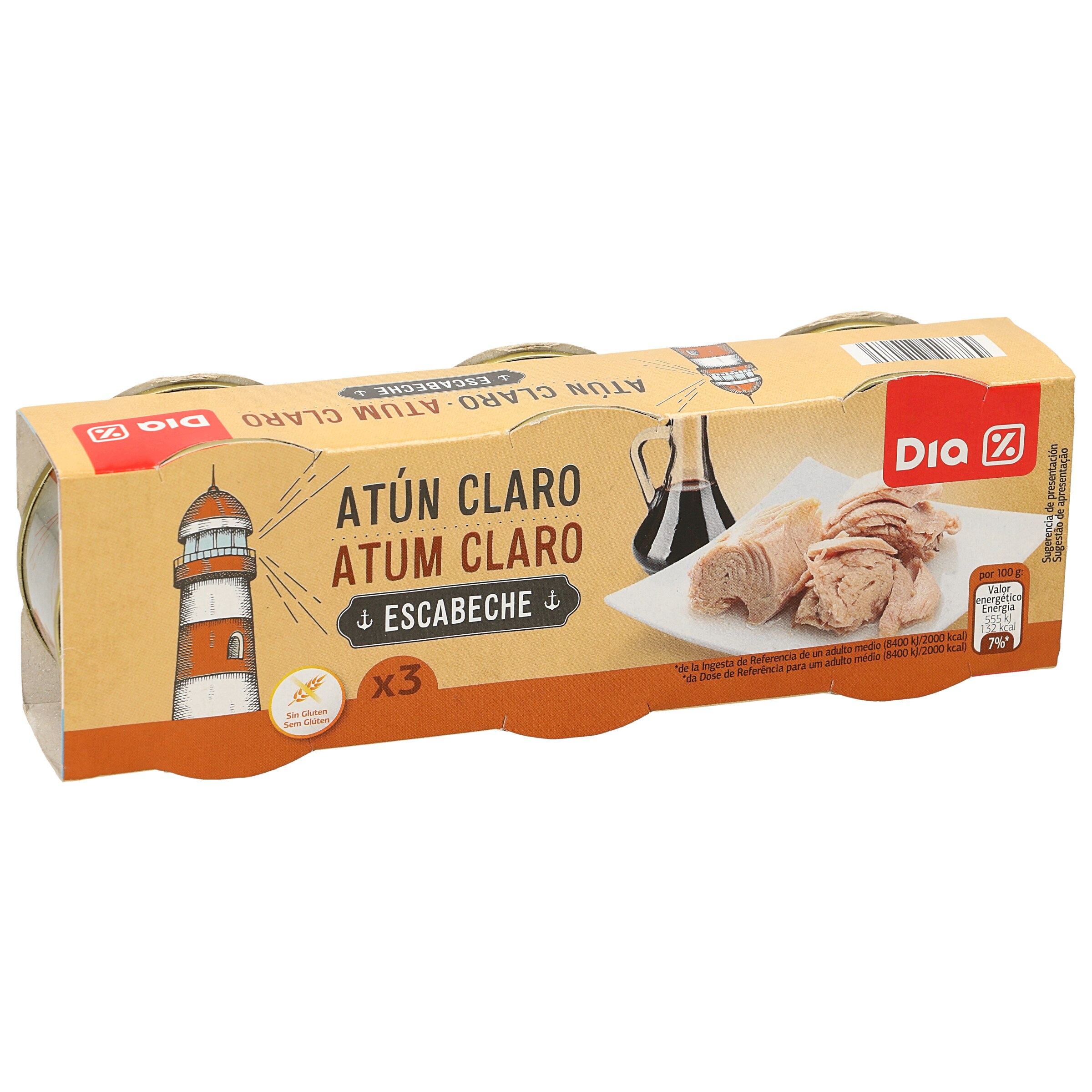DIA atún claro en escabeche pack 3 latas de 52 gr
