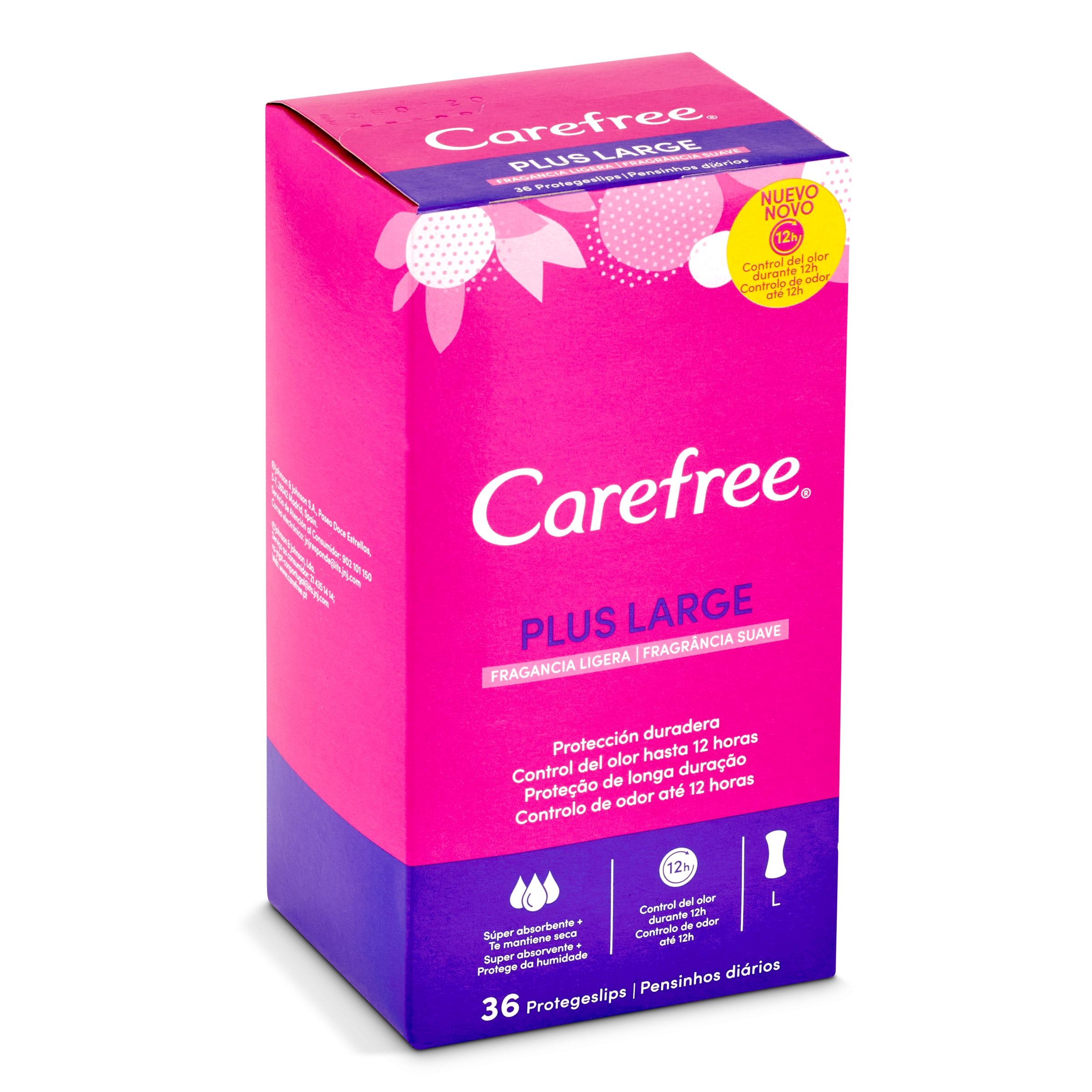 CAREFREE protege slips plus large caja 36 uds