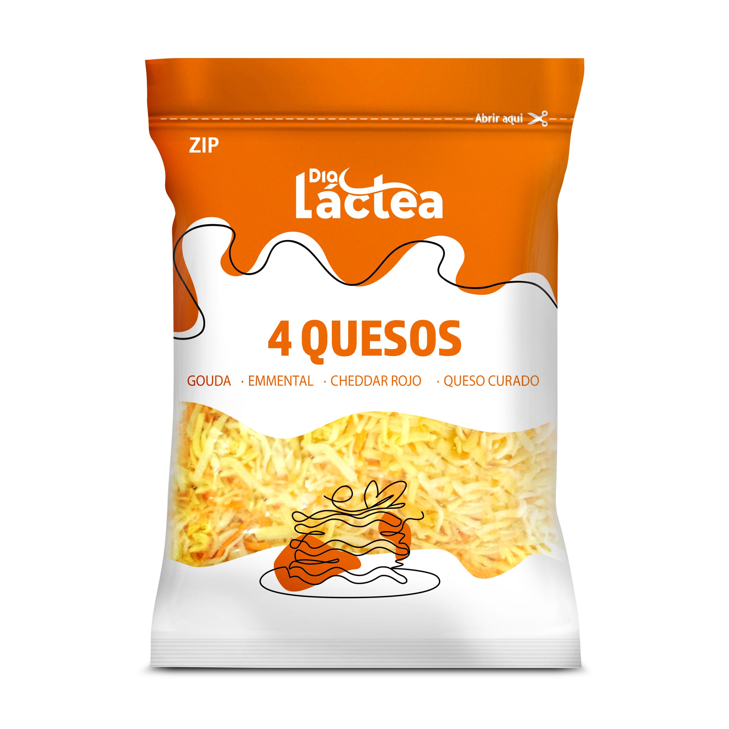 DIA LACTEA queso mezcla 4 quesos rallado bolsa 200 gr