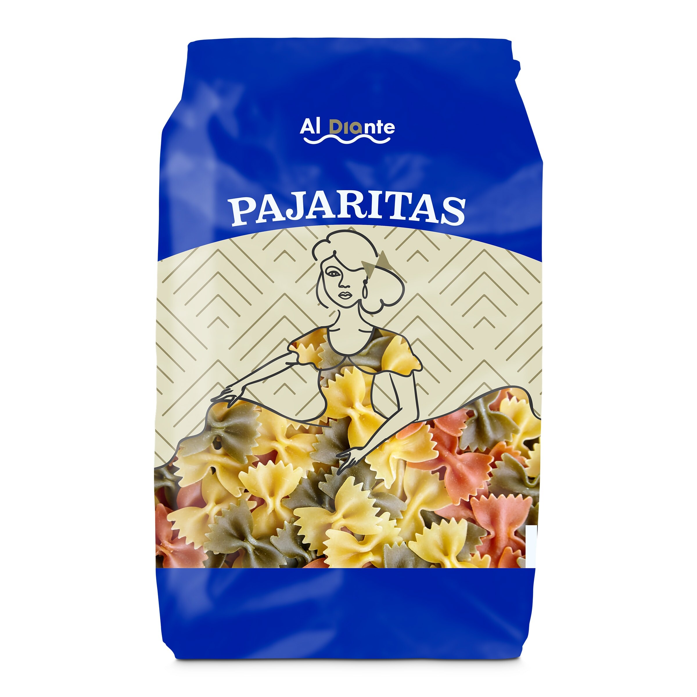 DIA AL DIANTE pasta de lazos tricolor paquete 500 gr