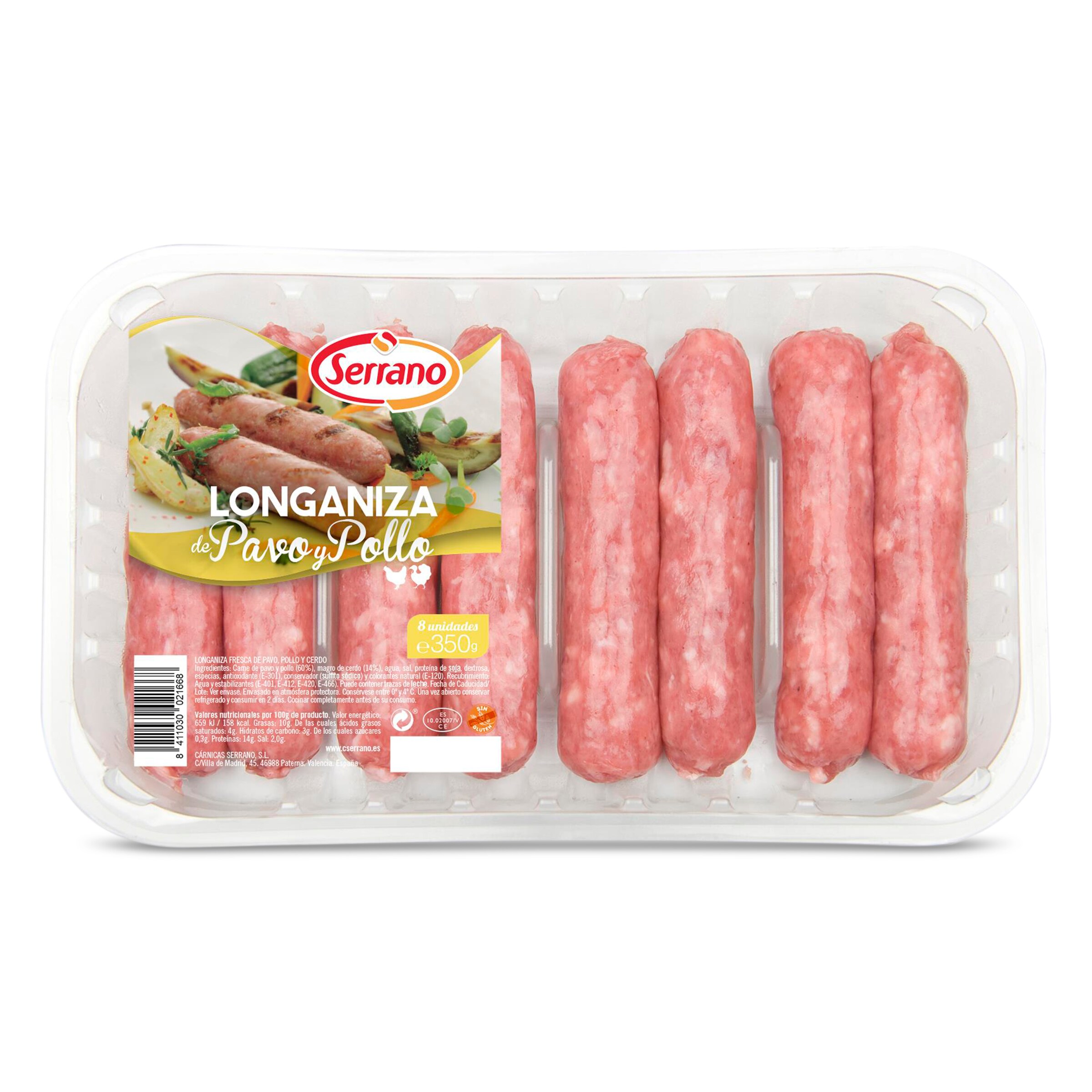 SERRANO longaniza de pavo y pollo 320 gr