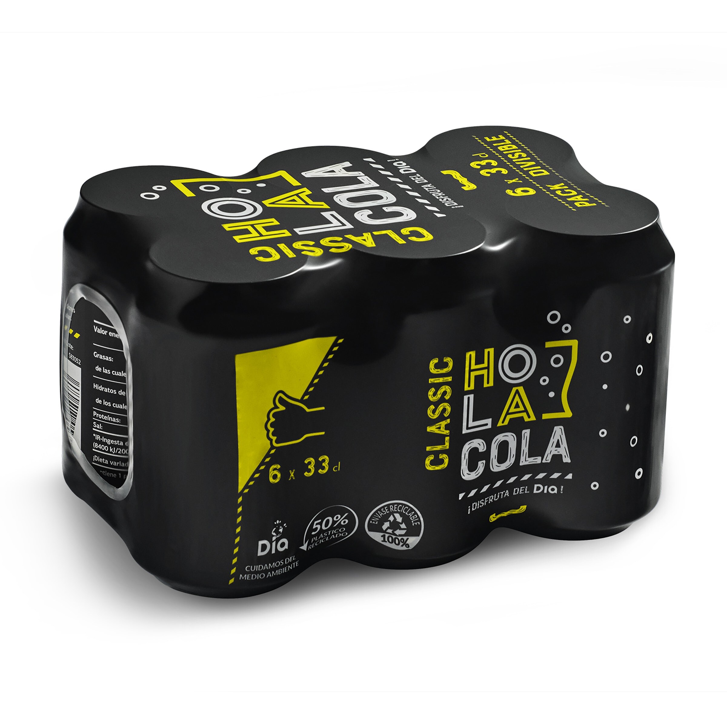 DIA HOLA COLA refresco de cola lata 33 cl PACK 6