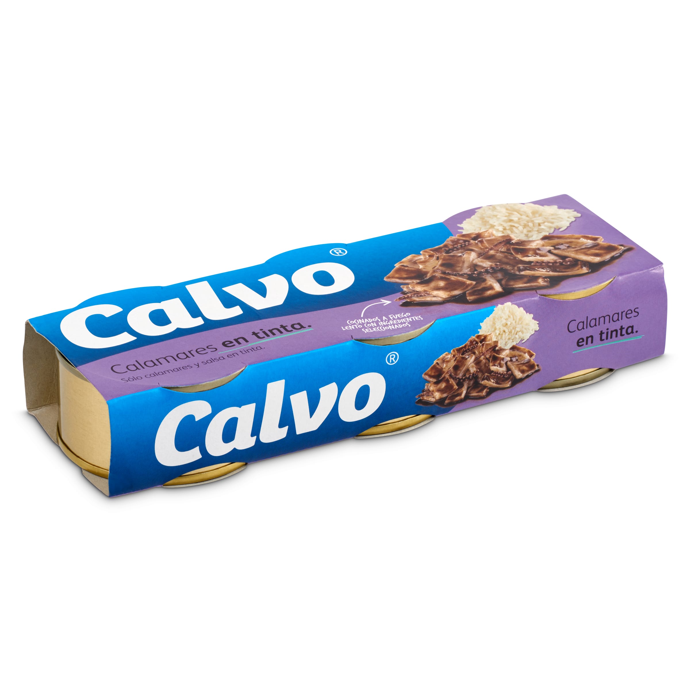 CALVO calamares en su tinta pack 3 latas 48 gr
