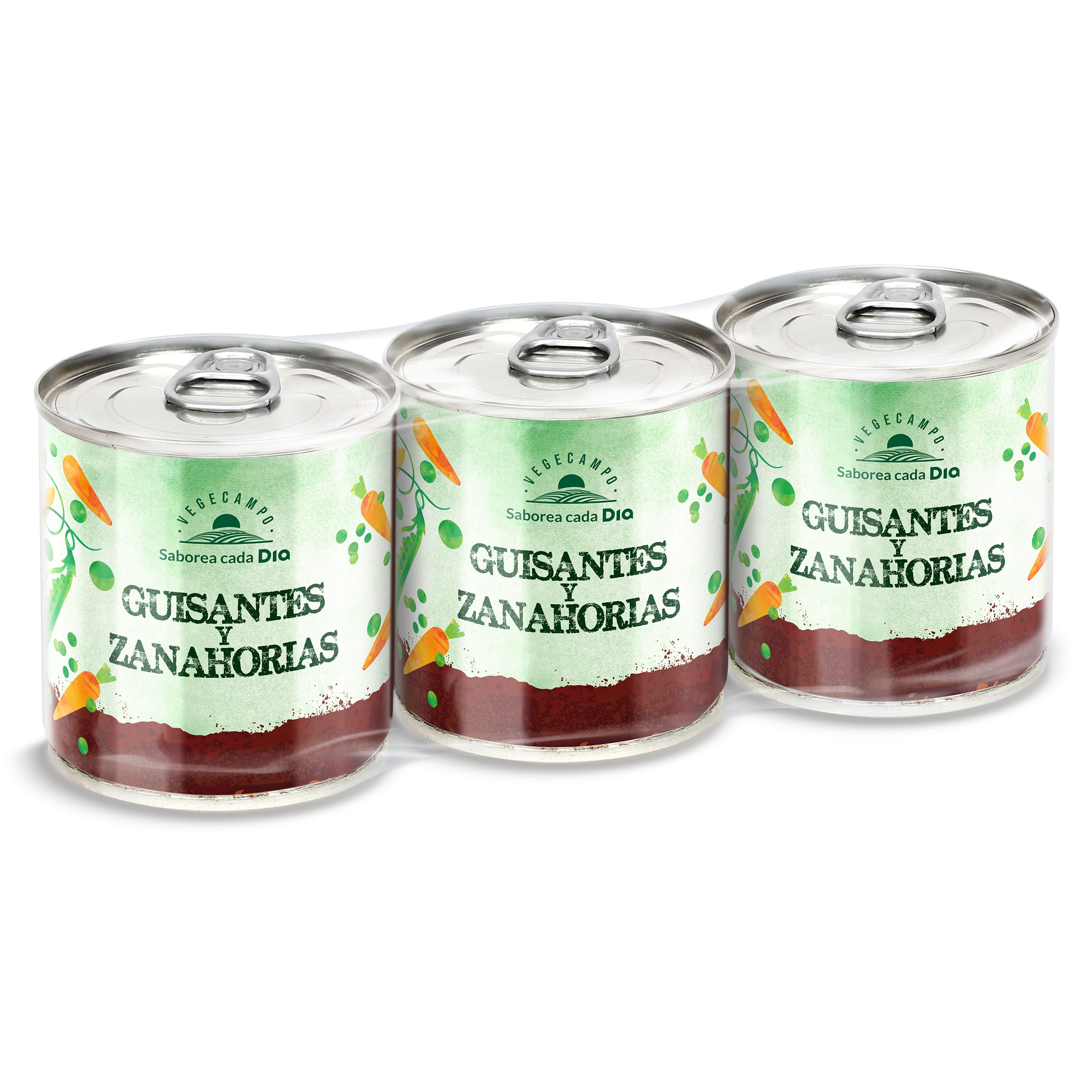 DIA guisantes con zanahorias pack 3 latas 130 gr