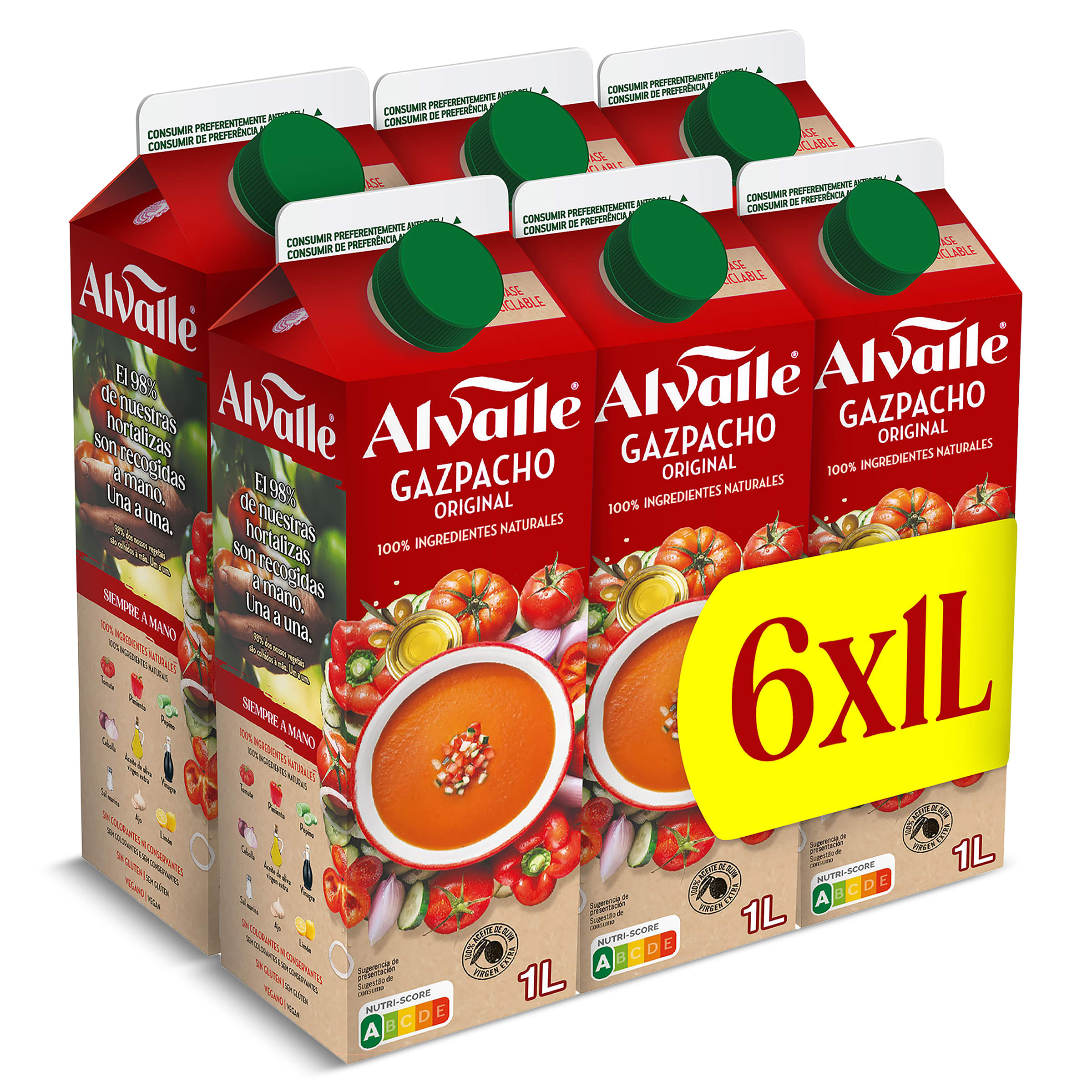 Gazpacho original Alvalle pack 6 x 1 l