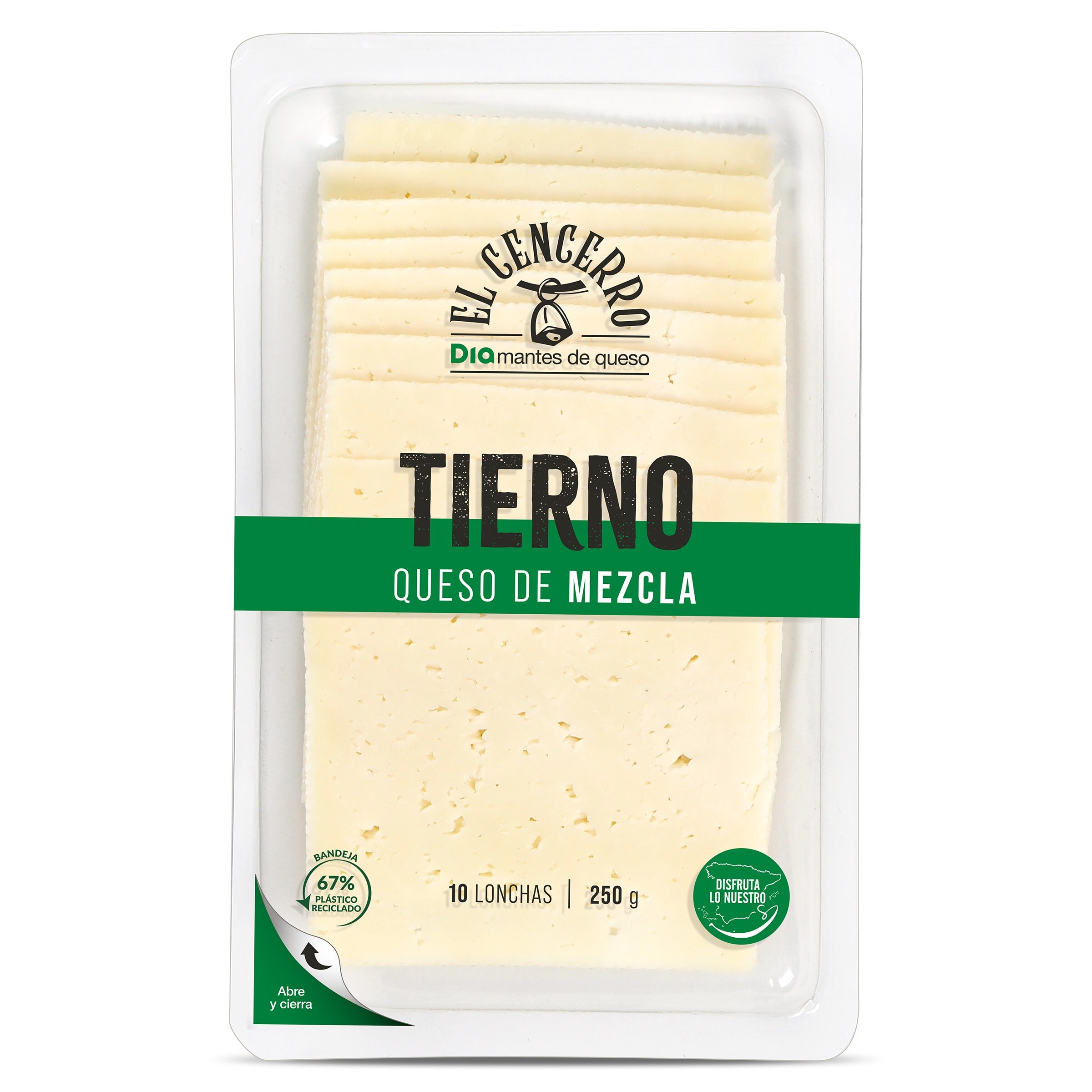 DIA EL CENCERRO queso tierno en lonchas envase 250 gr