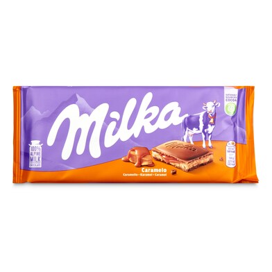 Chocolate con leche relleno de caramelo Milka 100 g-0 Chocolate con leche relleno de caramelo Milka 100 g-0