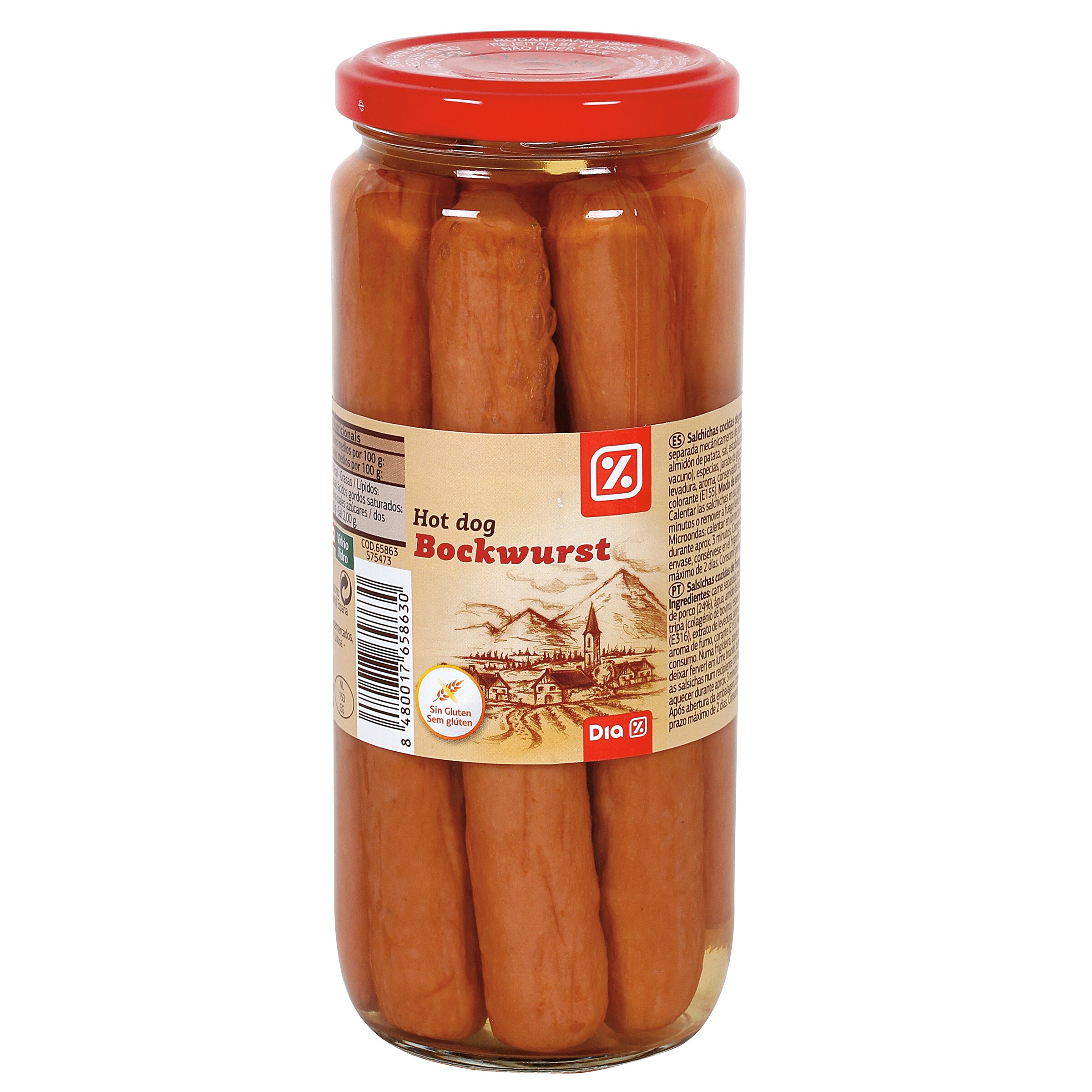DIA salchichas bockwurst frasco 320 gr