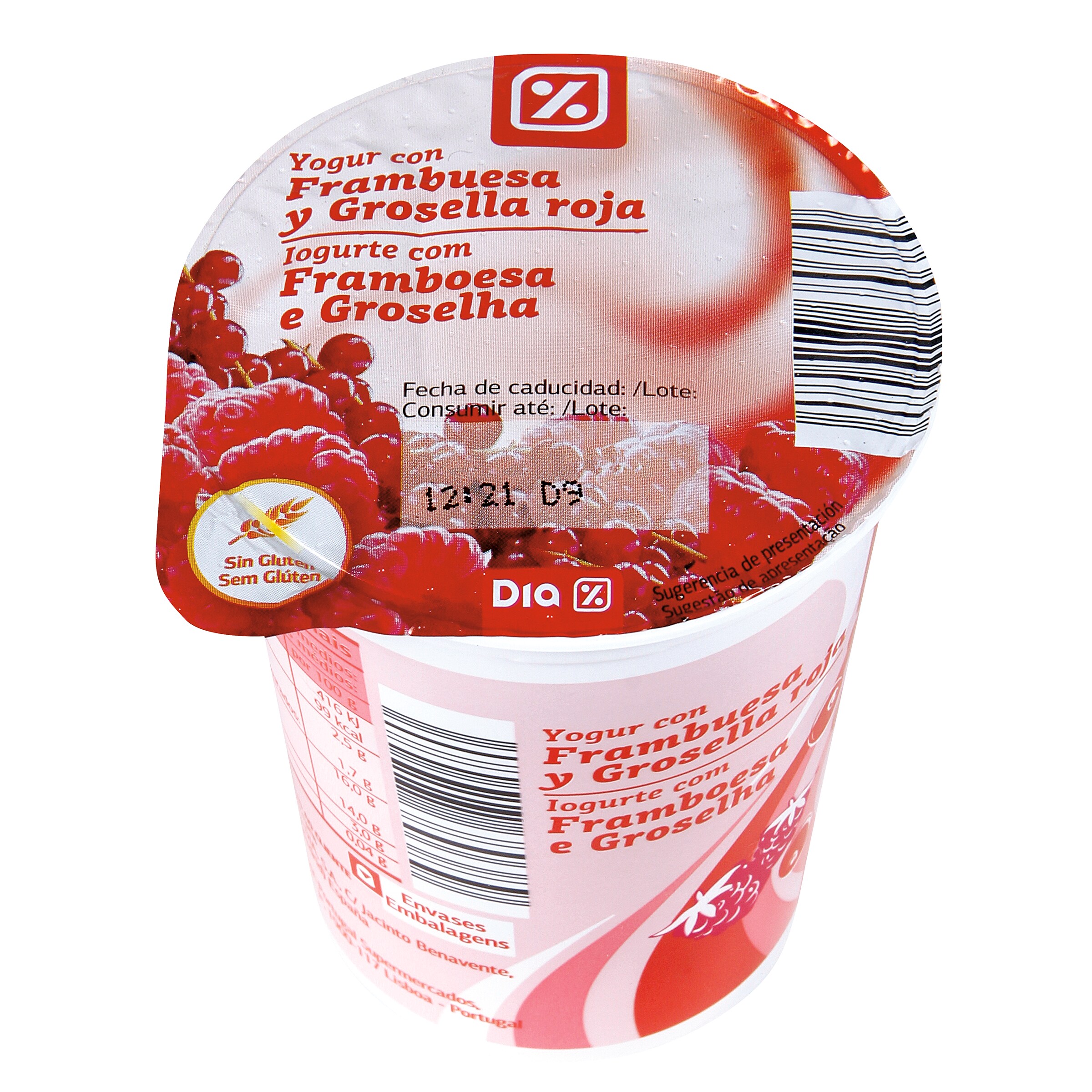 DIA yogur con frambuesa vaso 200 gr