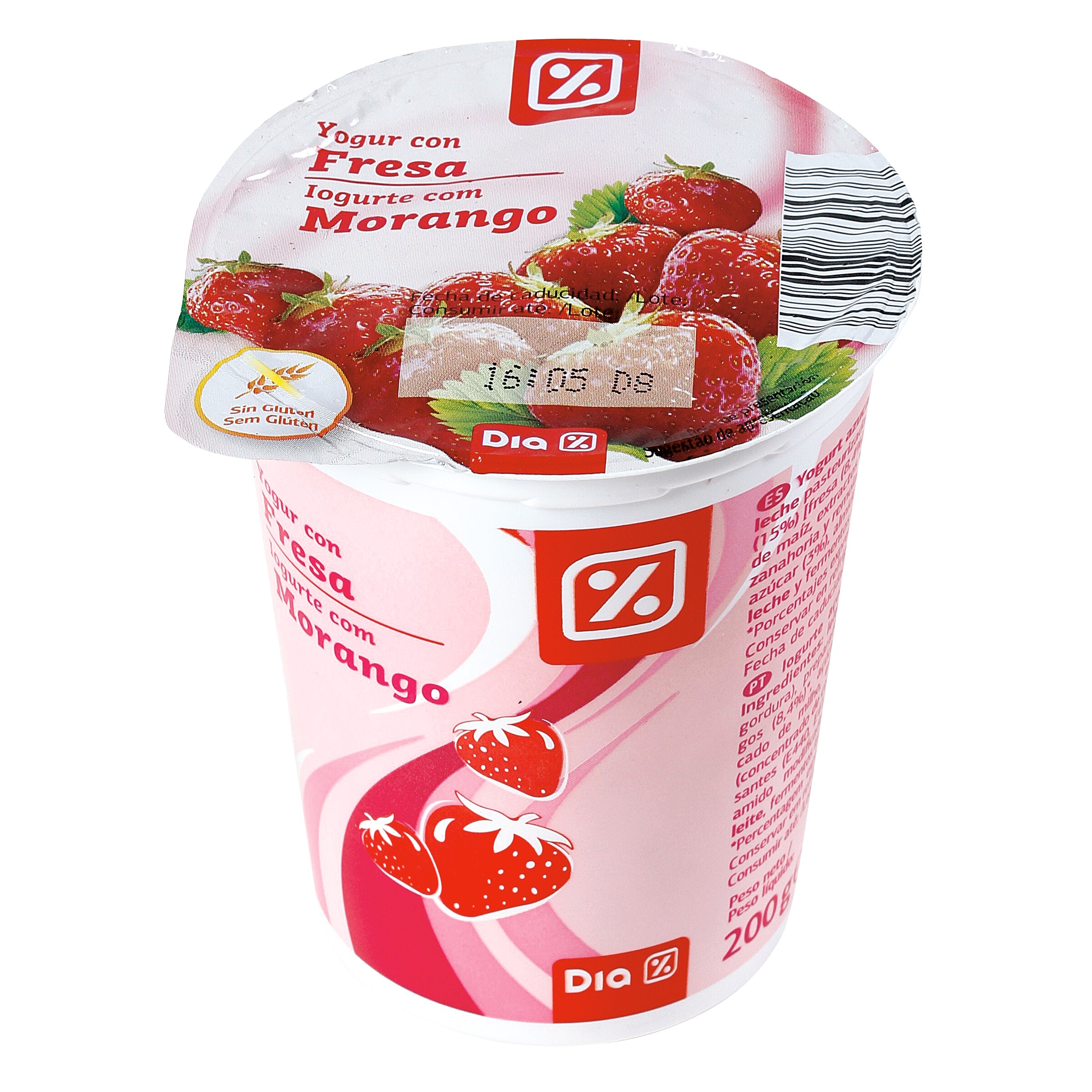 DIA yogur con fresa vaso 200 gr