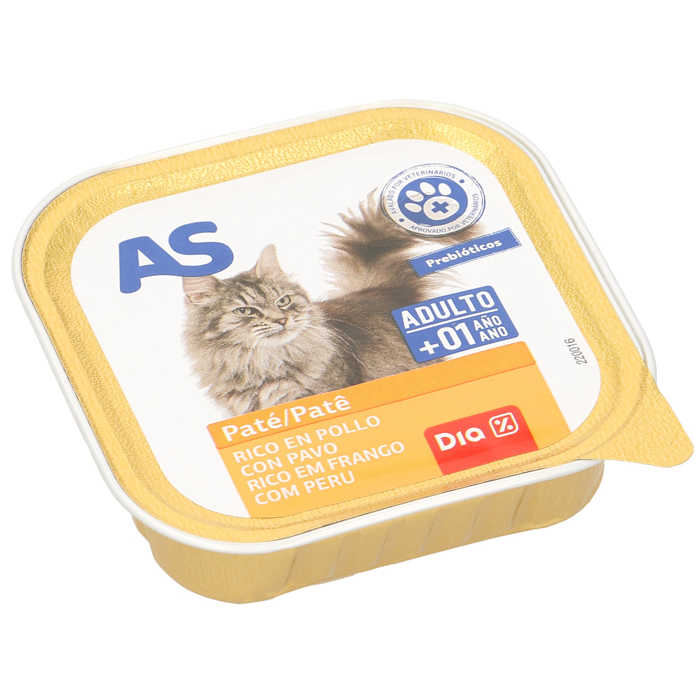 AS paté para gatos rico en pollo y pavo tarro 100 gr