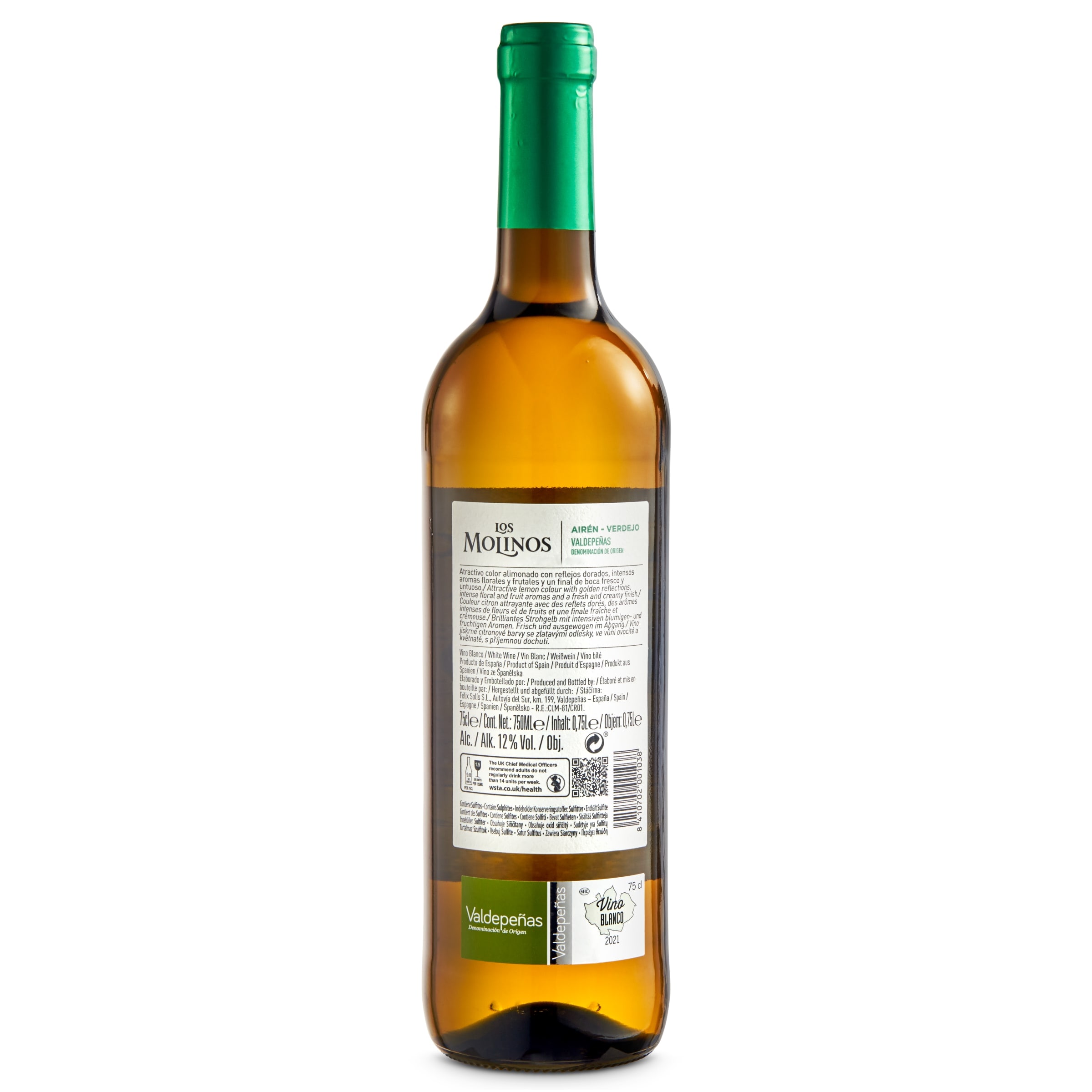 Vino blanco verdejo D.O. Valdepeñas MOLINOS BOTELLA 75 CL - Supermercados  DIA