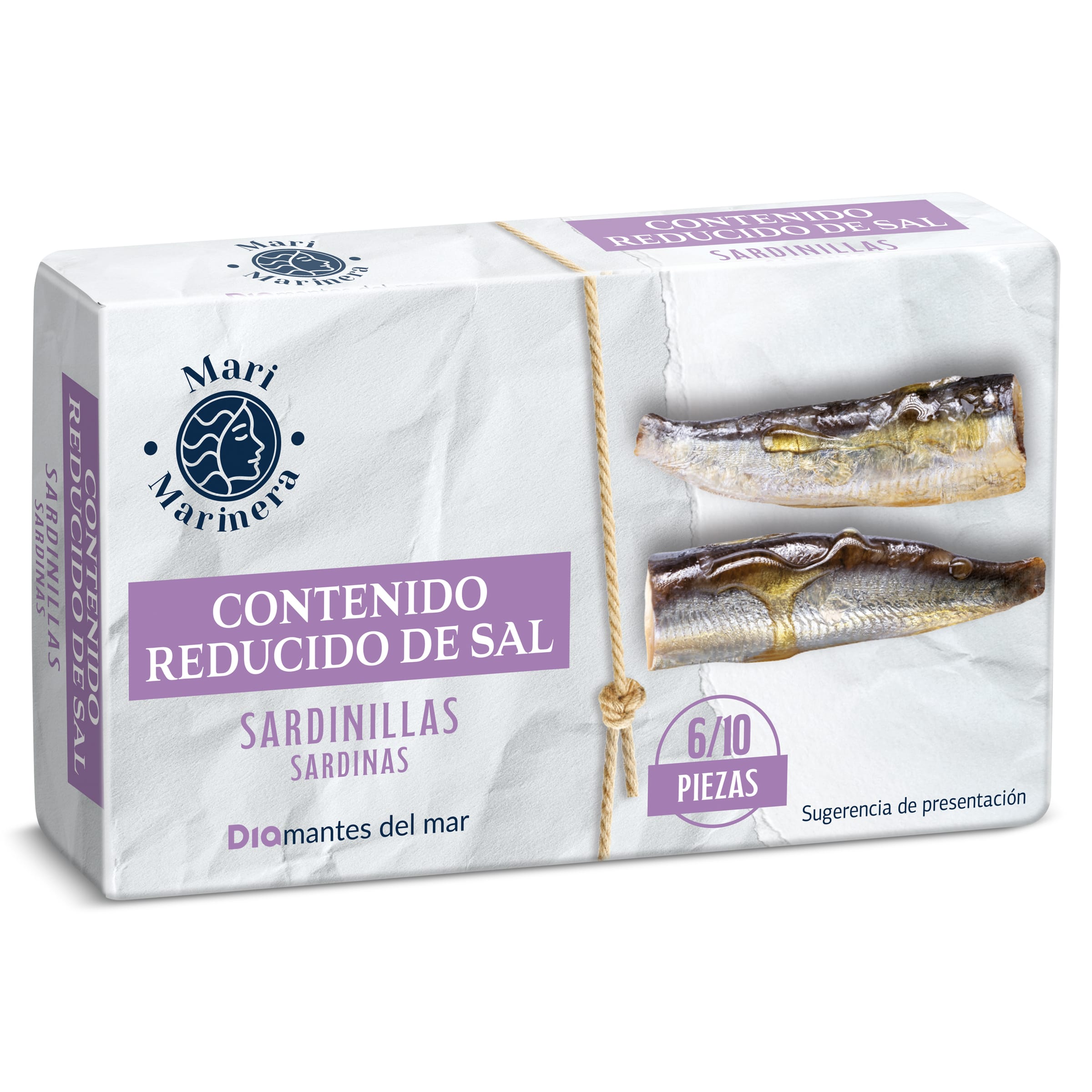 Sardinillas en aceite de oliva reducido en sal Dia Mari Marinera lata 65 g