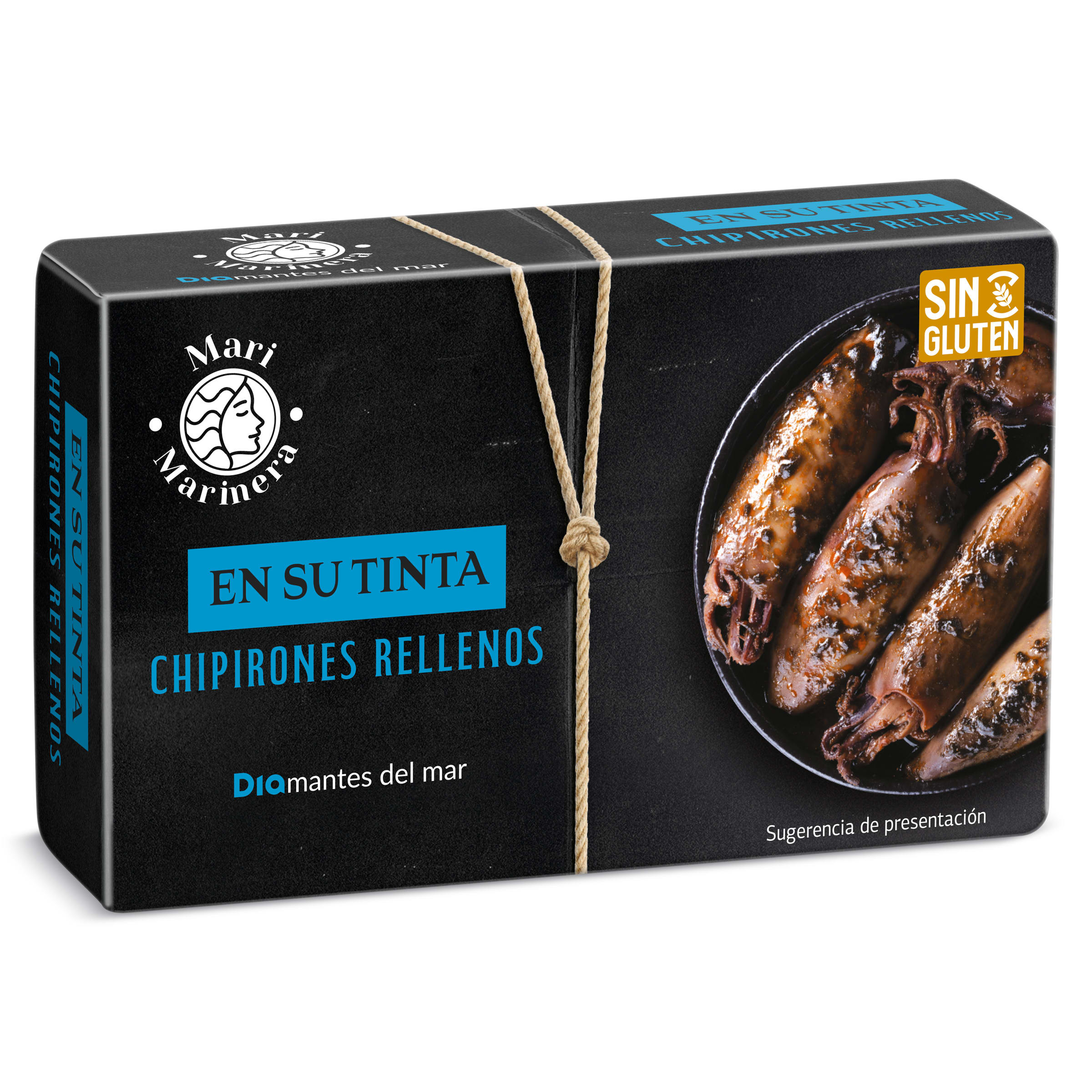 DIA MARI MARINERA chipirones rellenos en su tinta lata 72 gr
