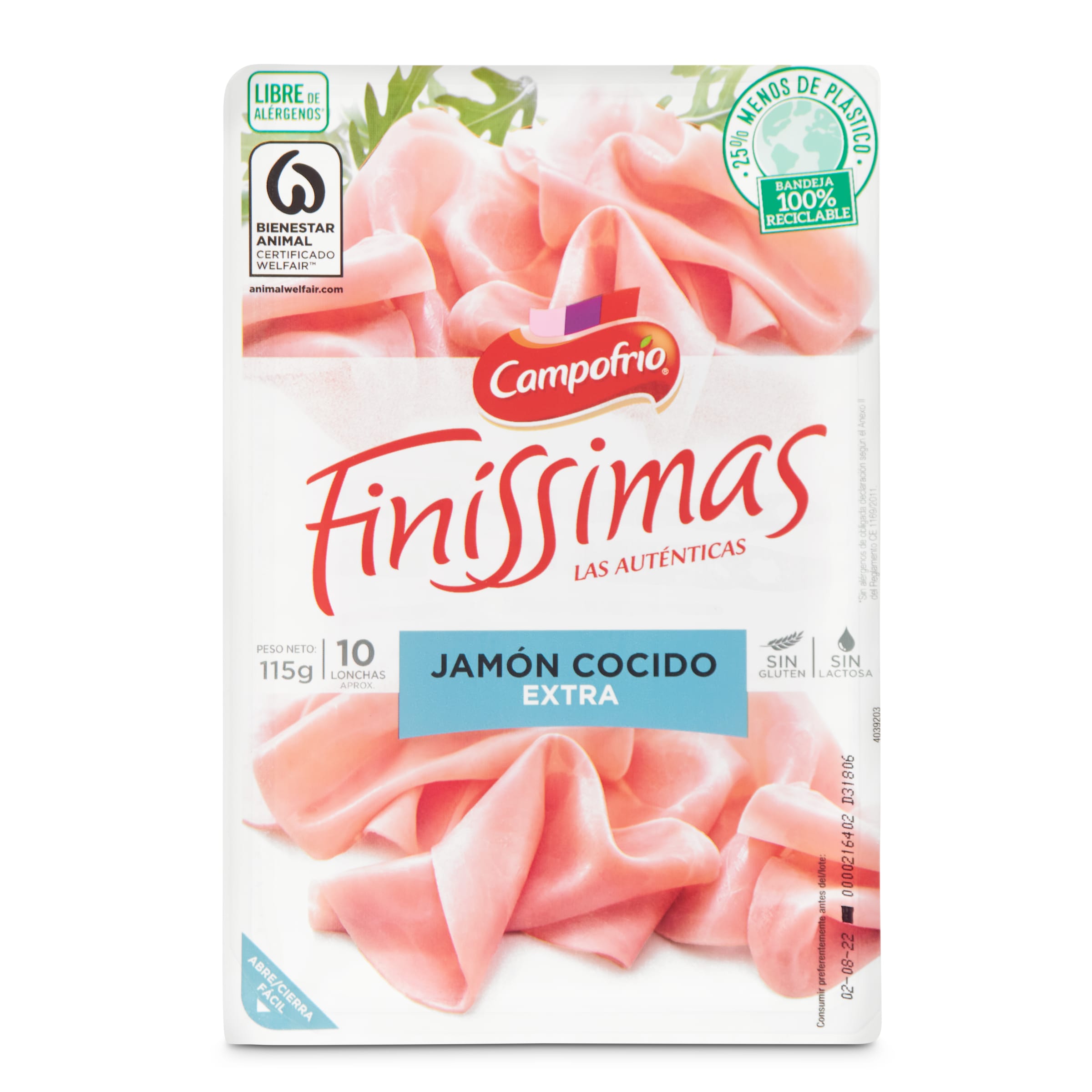 CAMPOFRÍO Finissimas jamón cocido extra sobre 115 gr