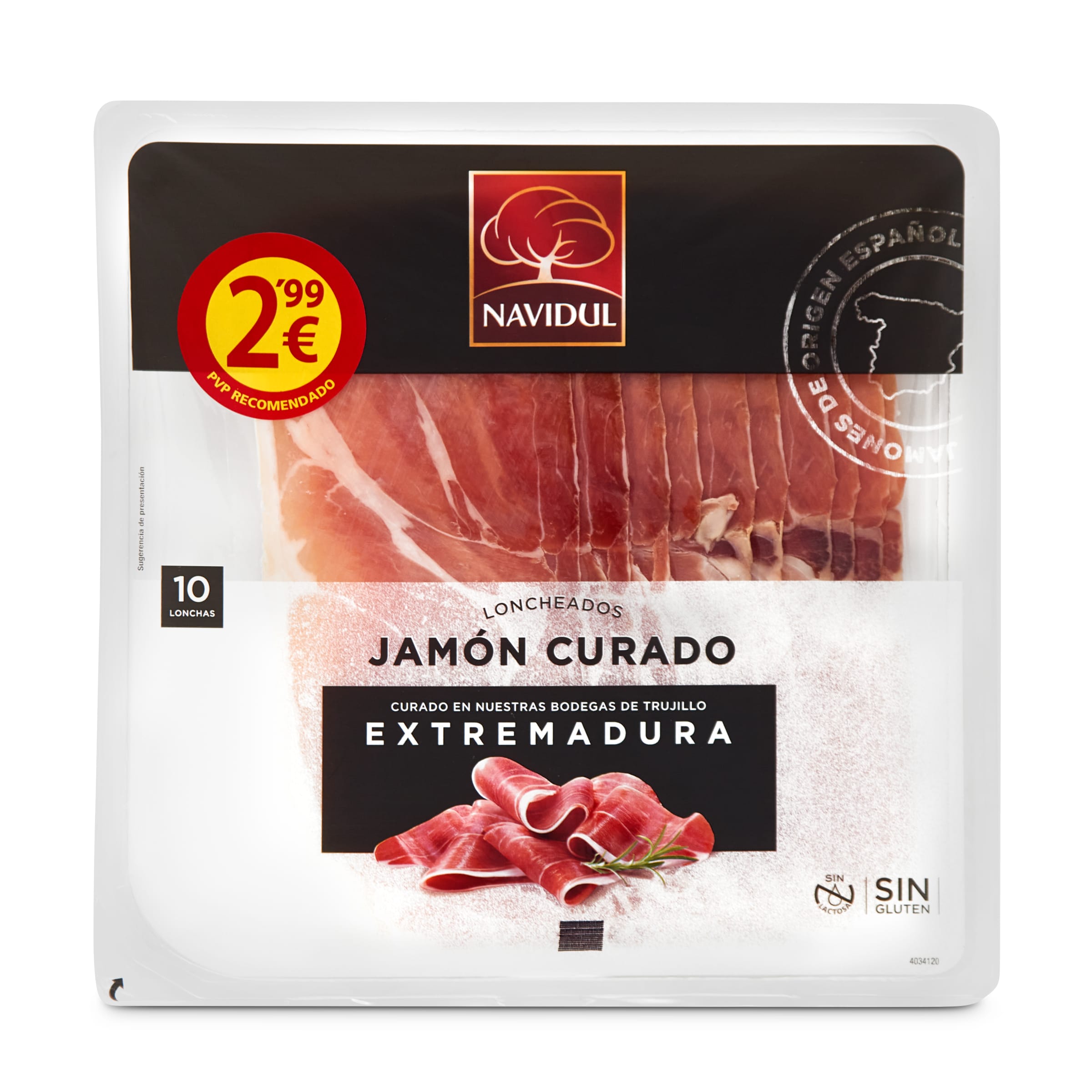 NAVIDUL jamón curado en lonchas sobre 138 gr