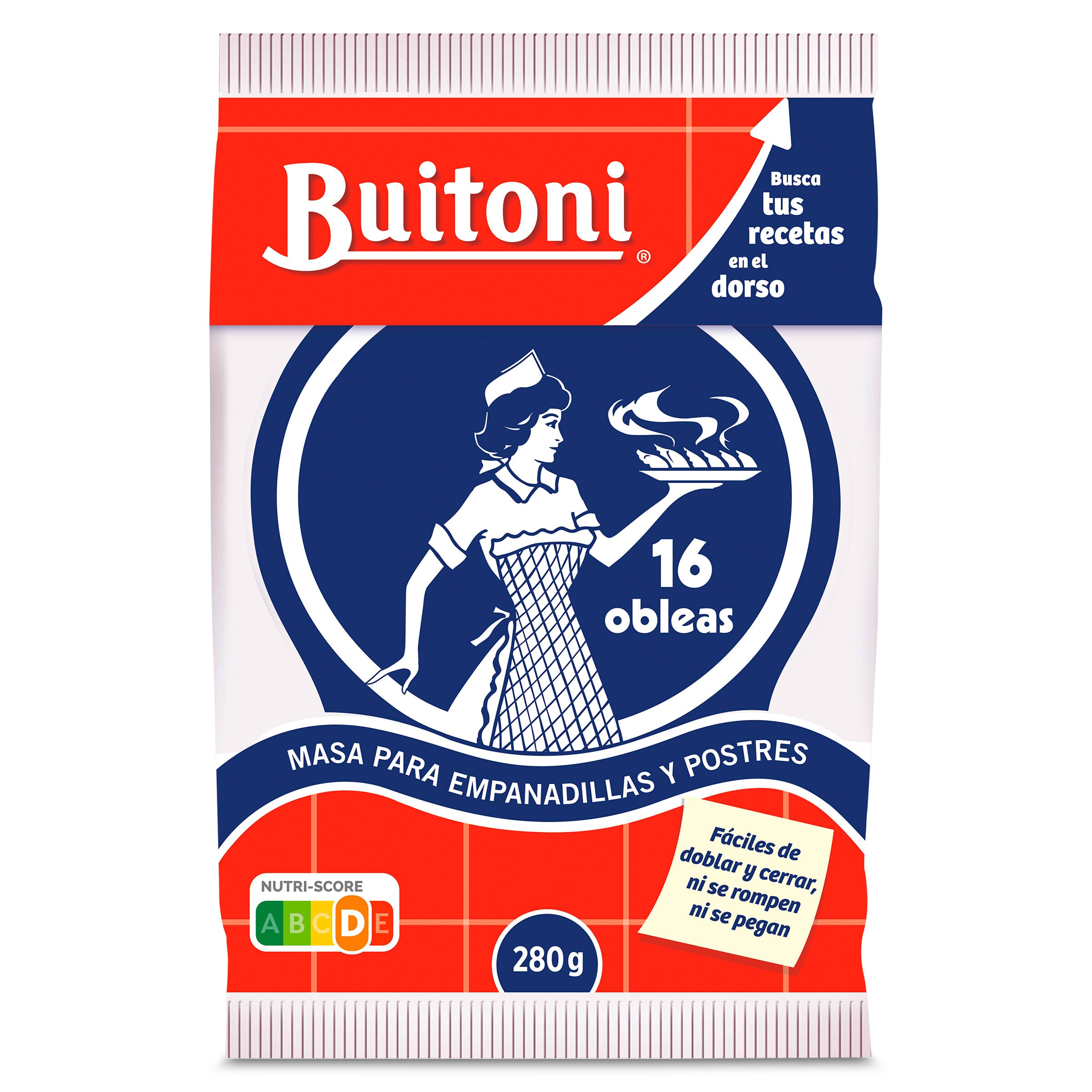 BUITONI masa para empanadillas y postres paquete 16 uds 280 gr