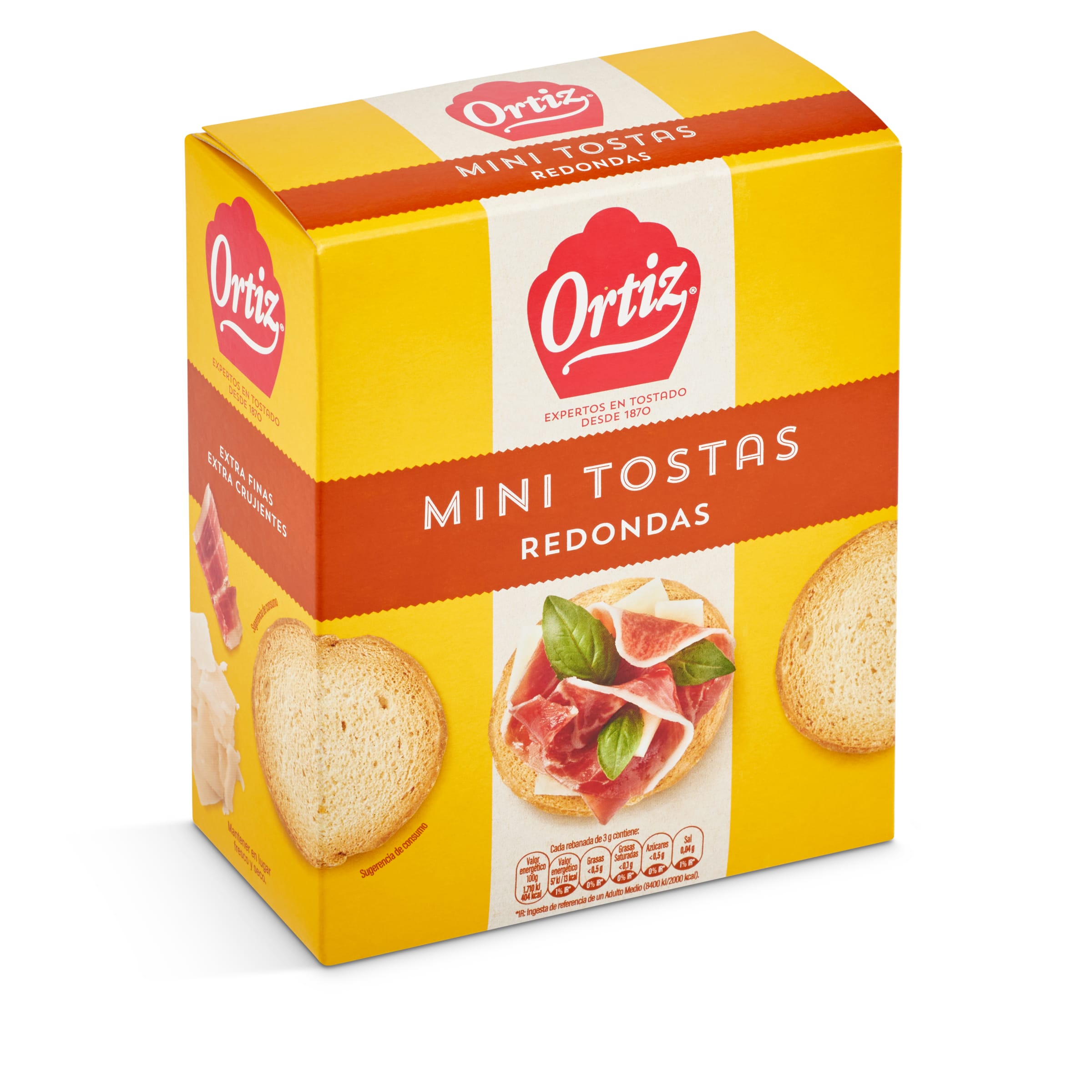 ORTIZ mini tostas redondas caja 100 gr