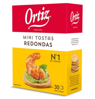 Mini tostas redondas Ortiz caja 100 g-0 Mini tostas redondas Ortiz caja 100 g-0