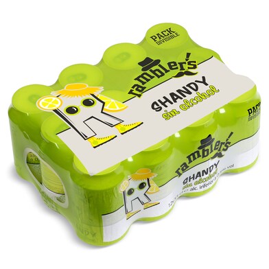Cerveza sabor limón shandy sin alcohol Ramblers de Dia pack 12 x 33 cl-0 Cerveza sabor limón shandy sin alcohol Ramblers de Dia pack 12 x 33 cl-0