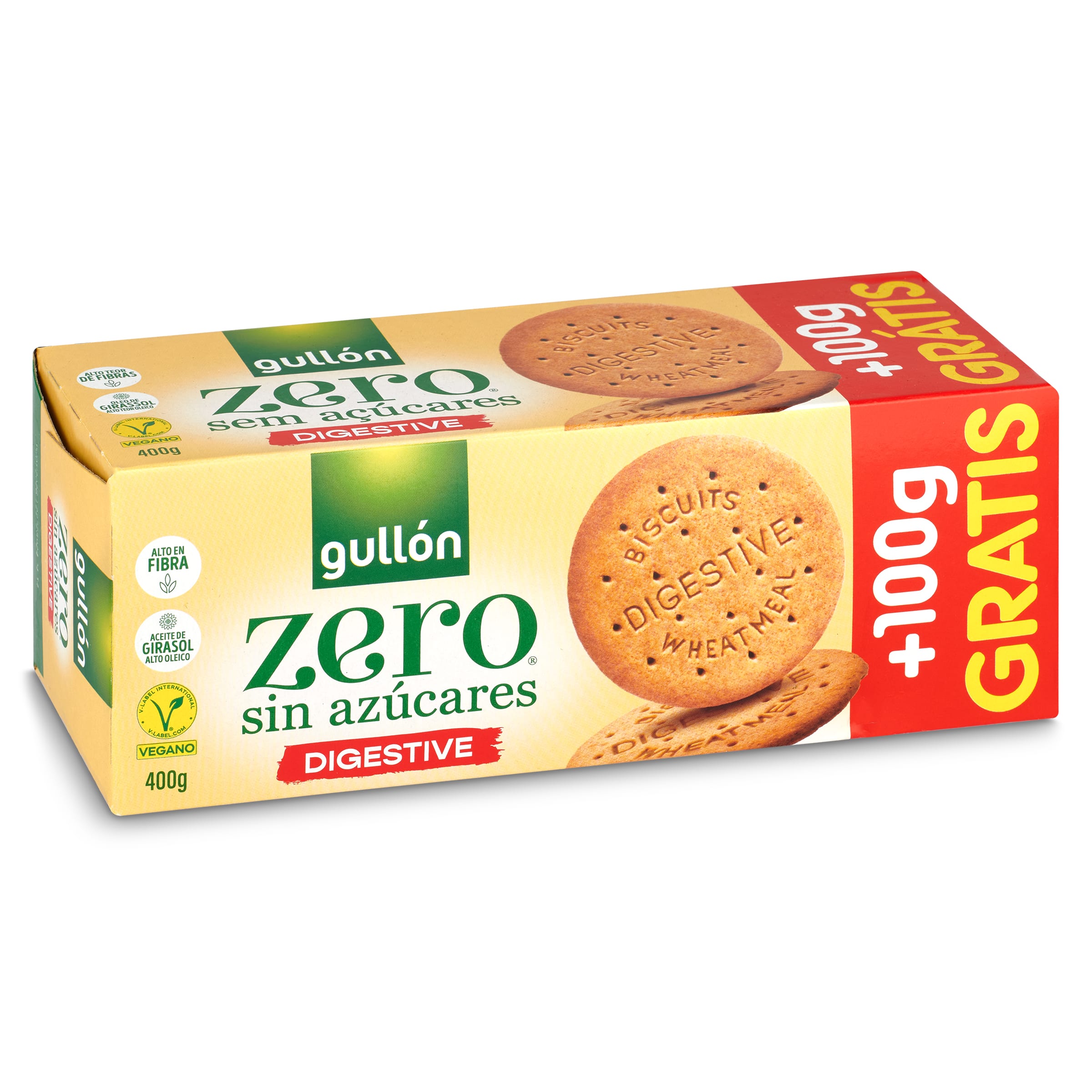 GULLON diet nature galleta digestive s/azúcar paquete 400 grs