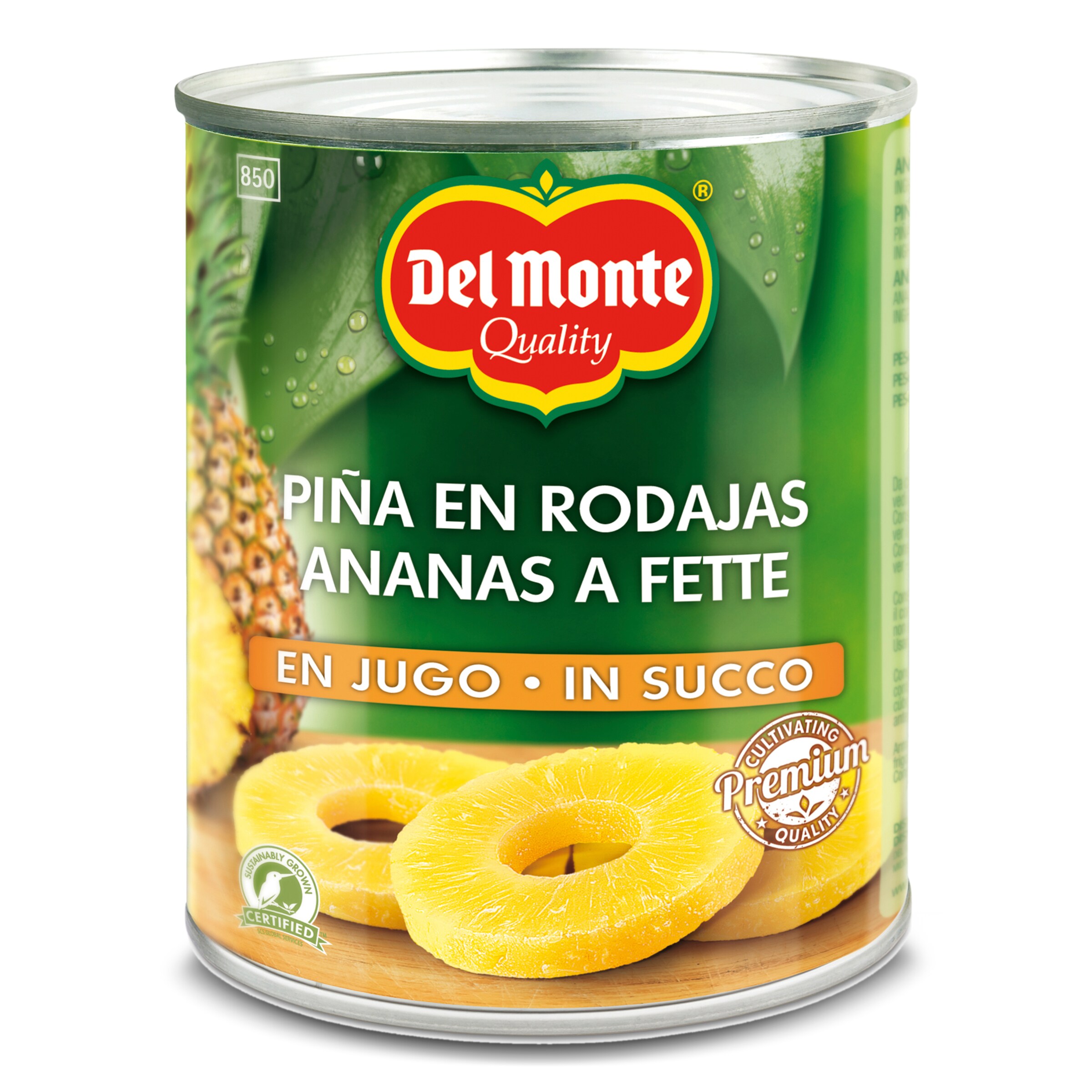 DEL MONTE piña rodaja en su jugo 510 gr