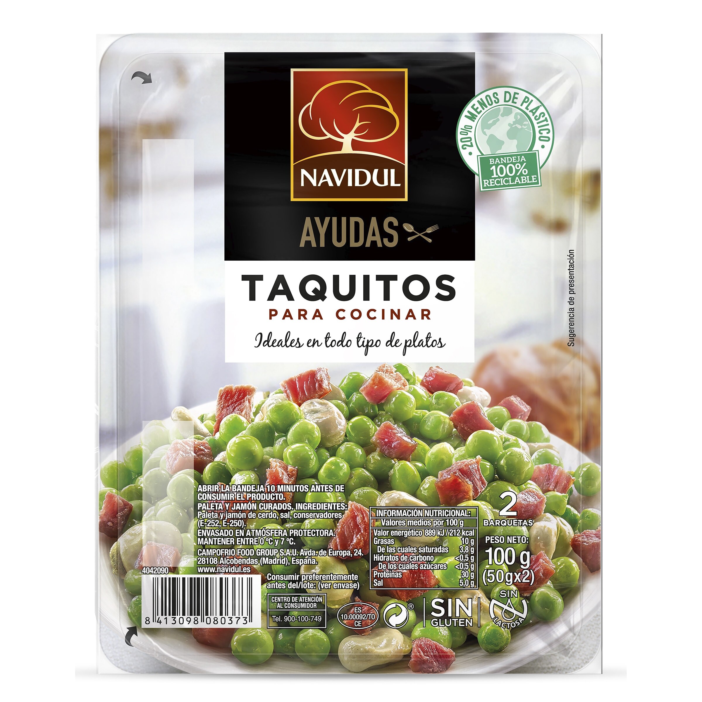 NAVIDUL taquitos de jamón para cocinar envase 120 gr