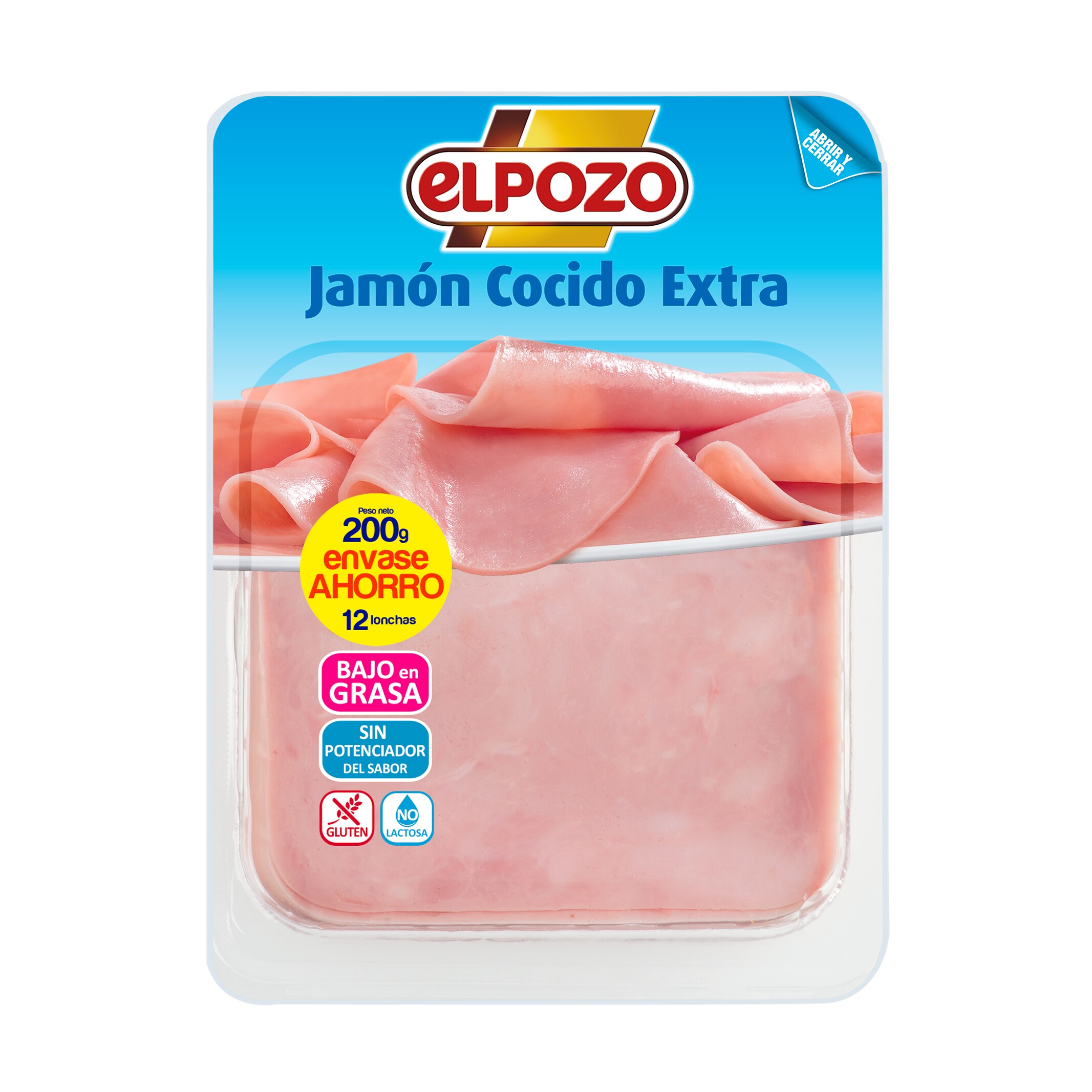 ELPOZO jamón cocido extra en lonchas sobre 200 gr