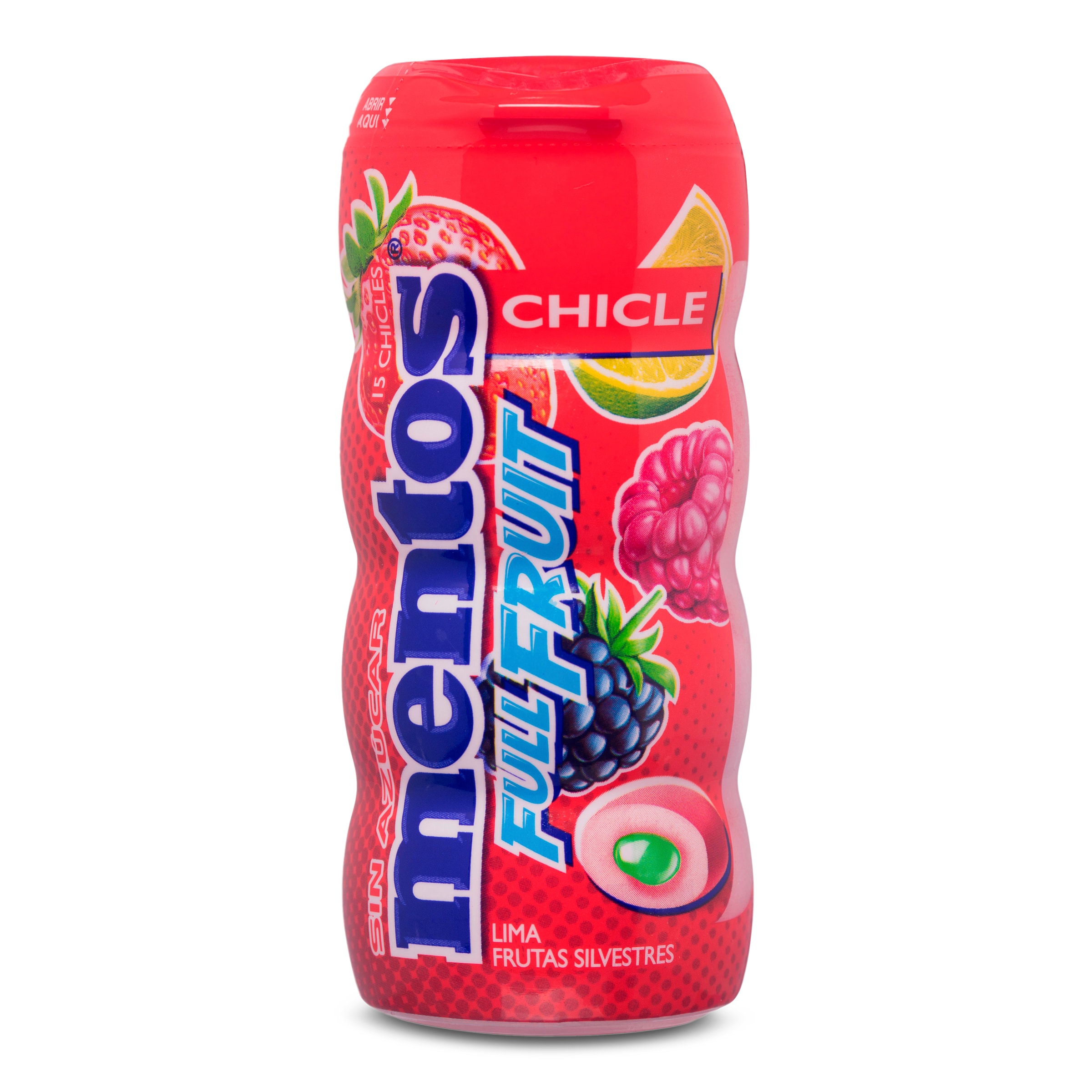 MENTOS chicle frutas silvestres sin azúcar bote 30 gr