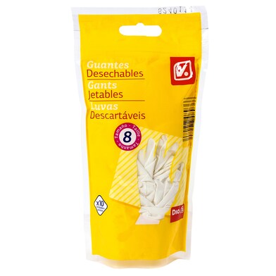 Guantes desechables de látex talla 8 Dia caja 10 unidades - Supermercados  DIA